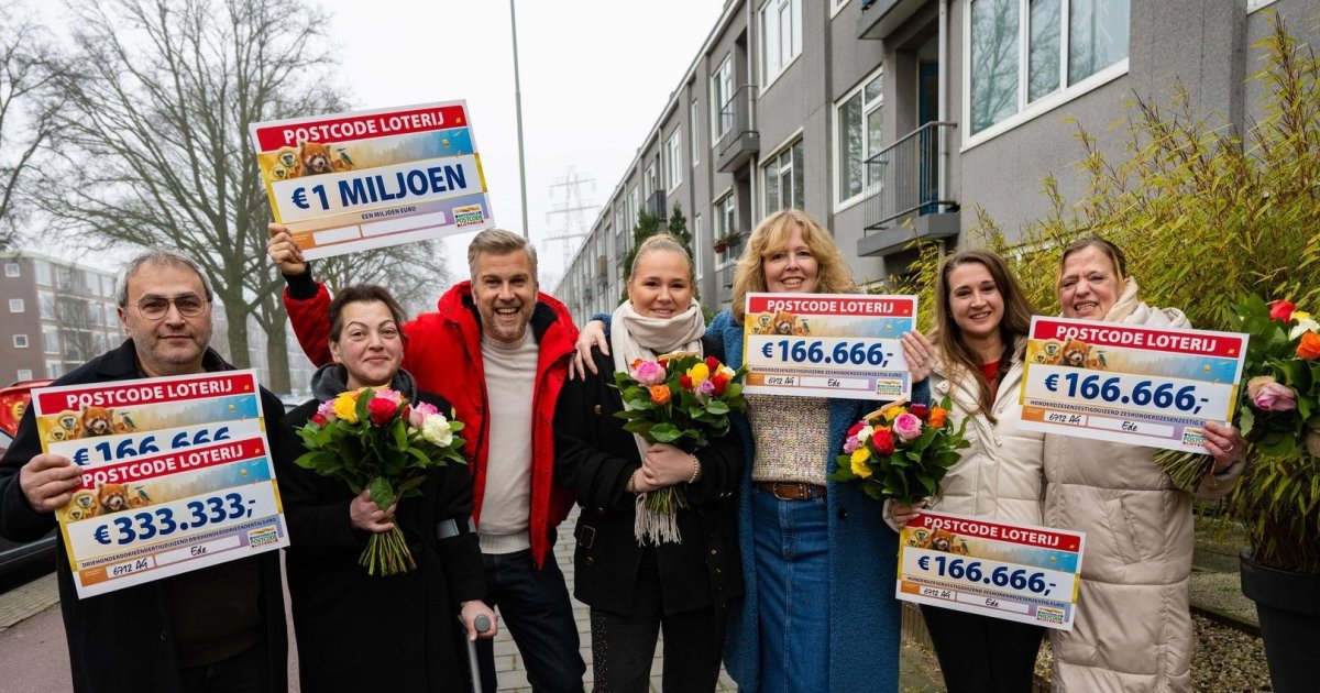Vijf geluksvogels uit Ede verdelen samen 1 miljoen euro van de Postcode ...